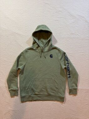 Carhartt Hoodie Mens Extra Large Green Workwear Fleece Pockets Pullover